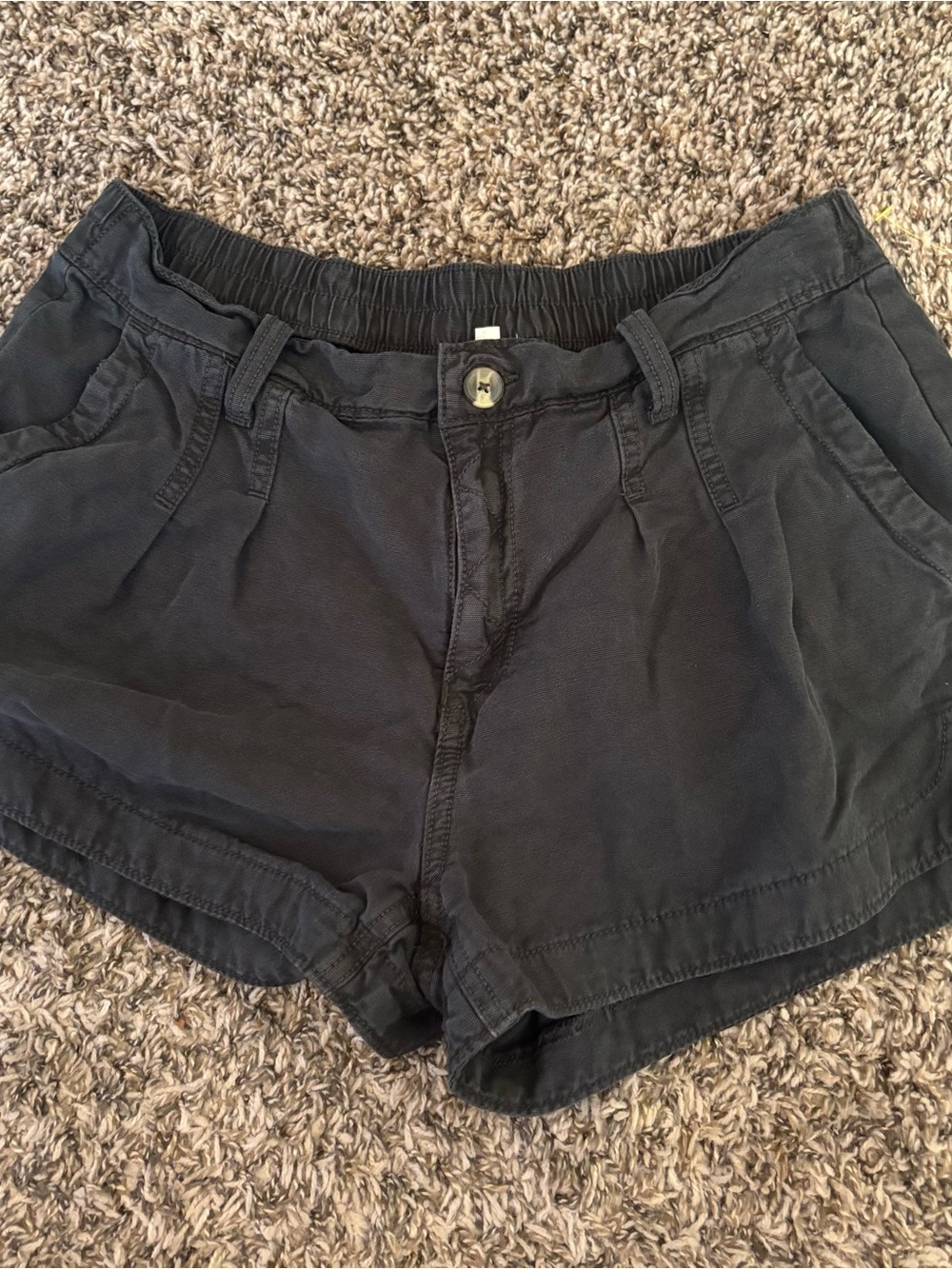 aerie Black High-Rise Casual Shorts